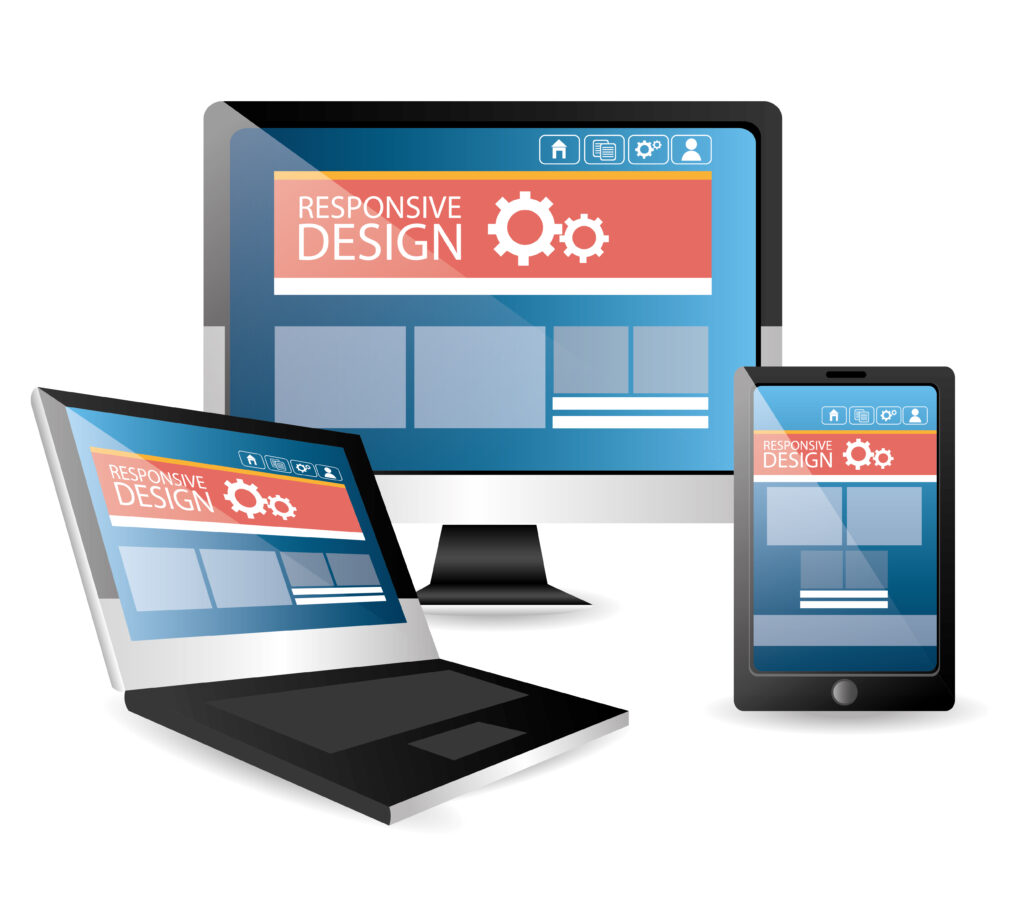 A modern, professional-looking website displayed on multiple devices (desktop, tablet, mobile) to emphasize a well-designed site.
